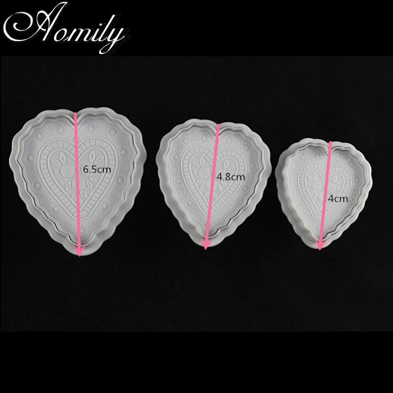 Amoliy 3 шт. любовь в форме сердца резка для печенья и помадки формы торта DIY