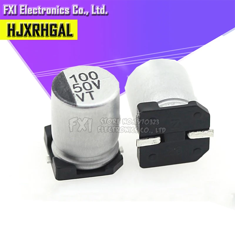 

10PCS Electrolytic capacitor 50V100UF 8*10mm SMD aluminum electrolytic capacitor 100uf 50v