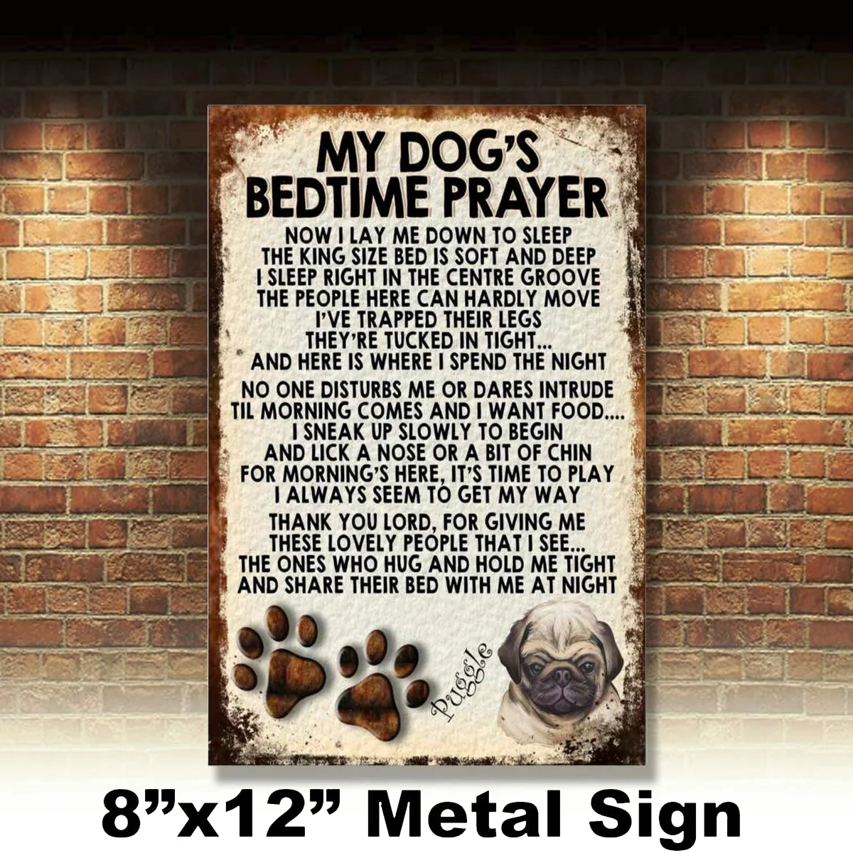 

Молитва для собаки в стиле ретро, металлический жестяной знак/зубной знак