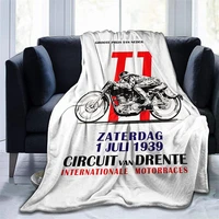 circuit van drente vintage motorcycle racing poster navajo cubre camara green throw blanket 3d print sherpa super comfortable