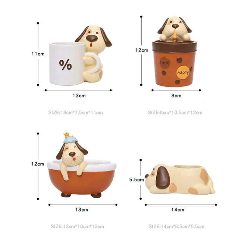 Цветочный горшок милая собака цветочный плантатор домашнее Садоводство