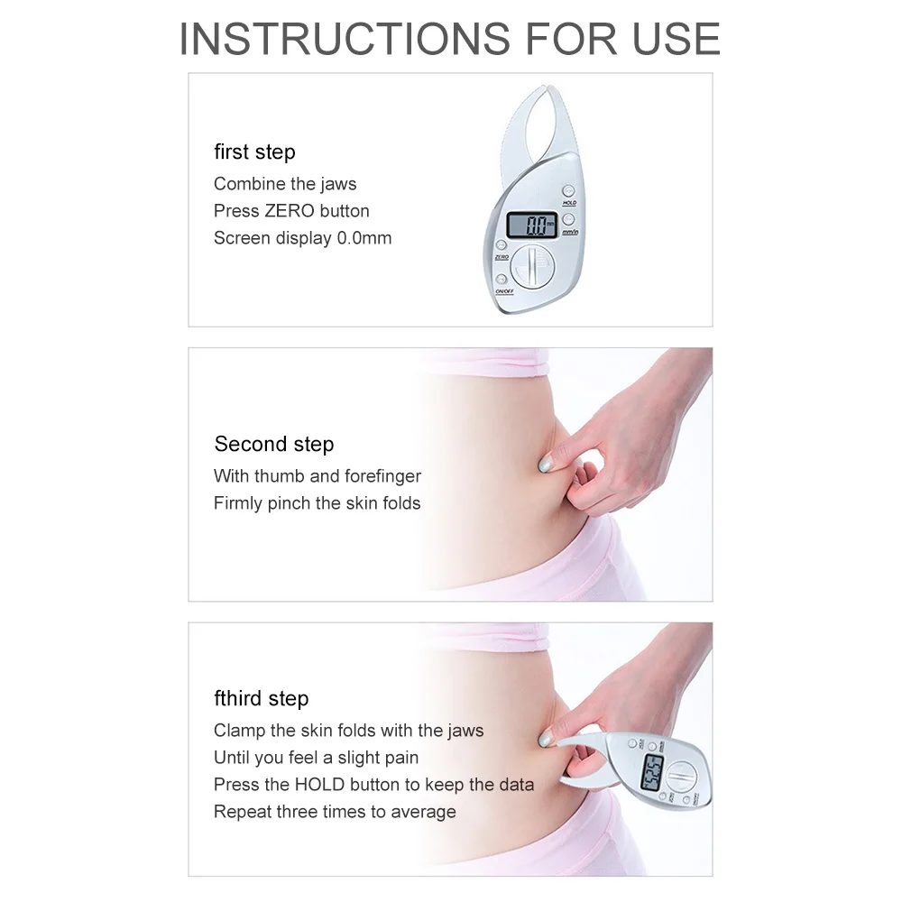 Жировых отложений Plicometer суппорт анализатор мониторы электронный тела цифровой