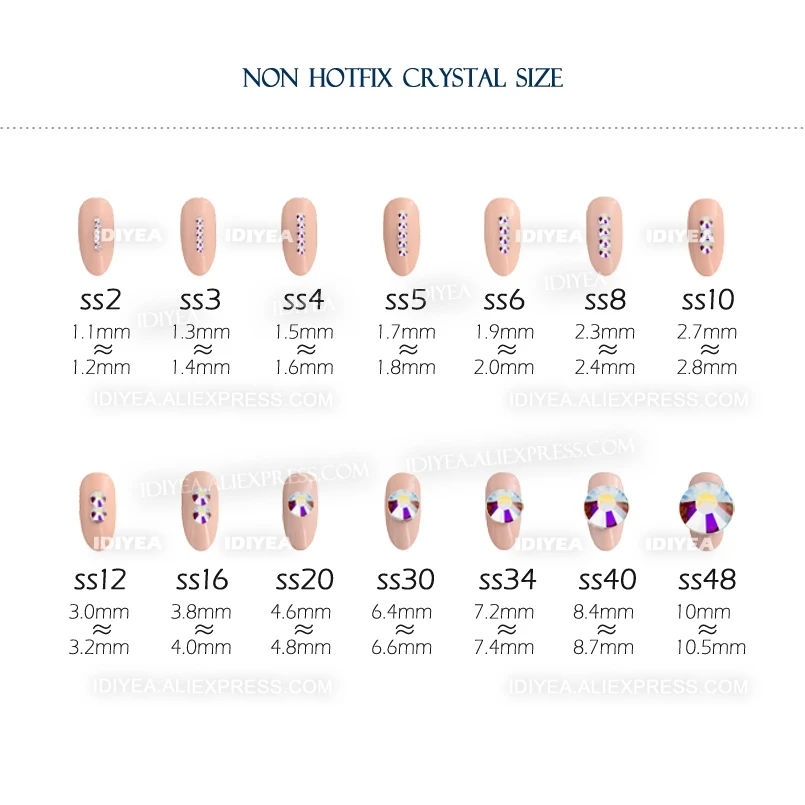 Стразы для маникюра SS3-SS30 стразы более 30 цветов | Дом и сад