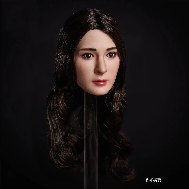 

OT001 1/6 Asian Beautiful Sexy Female Head Sculpt Similar To Yang Mi Head Carved Long/Short Hair Fit For PH VH JIAOU DOLL Body