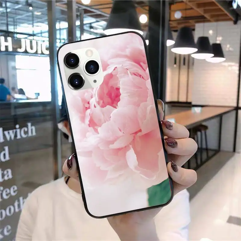 

Pink Purple Peony Flower Phone Case for iPhone 11 12 mini pro XS MAX 8 7 6 6S Plus X 5S SE 2020 XR