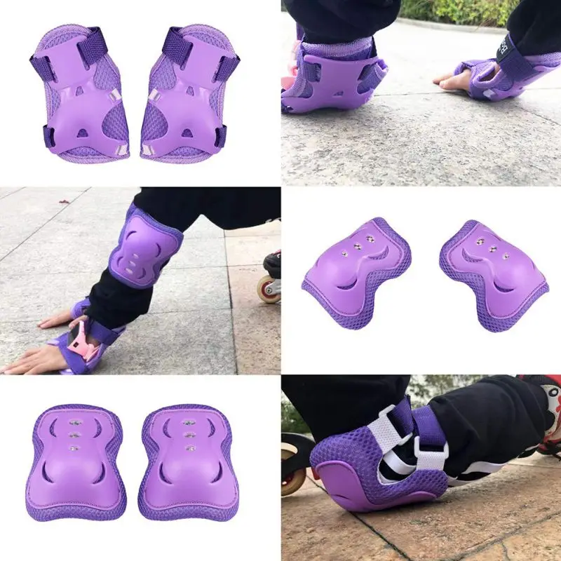 

6PCS Knee Elbow Pads Support Protector Rubber Elastic Knee pad Bandage for Children/Youth Roller Skating Cycling