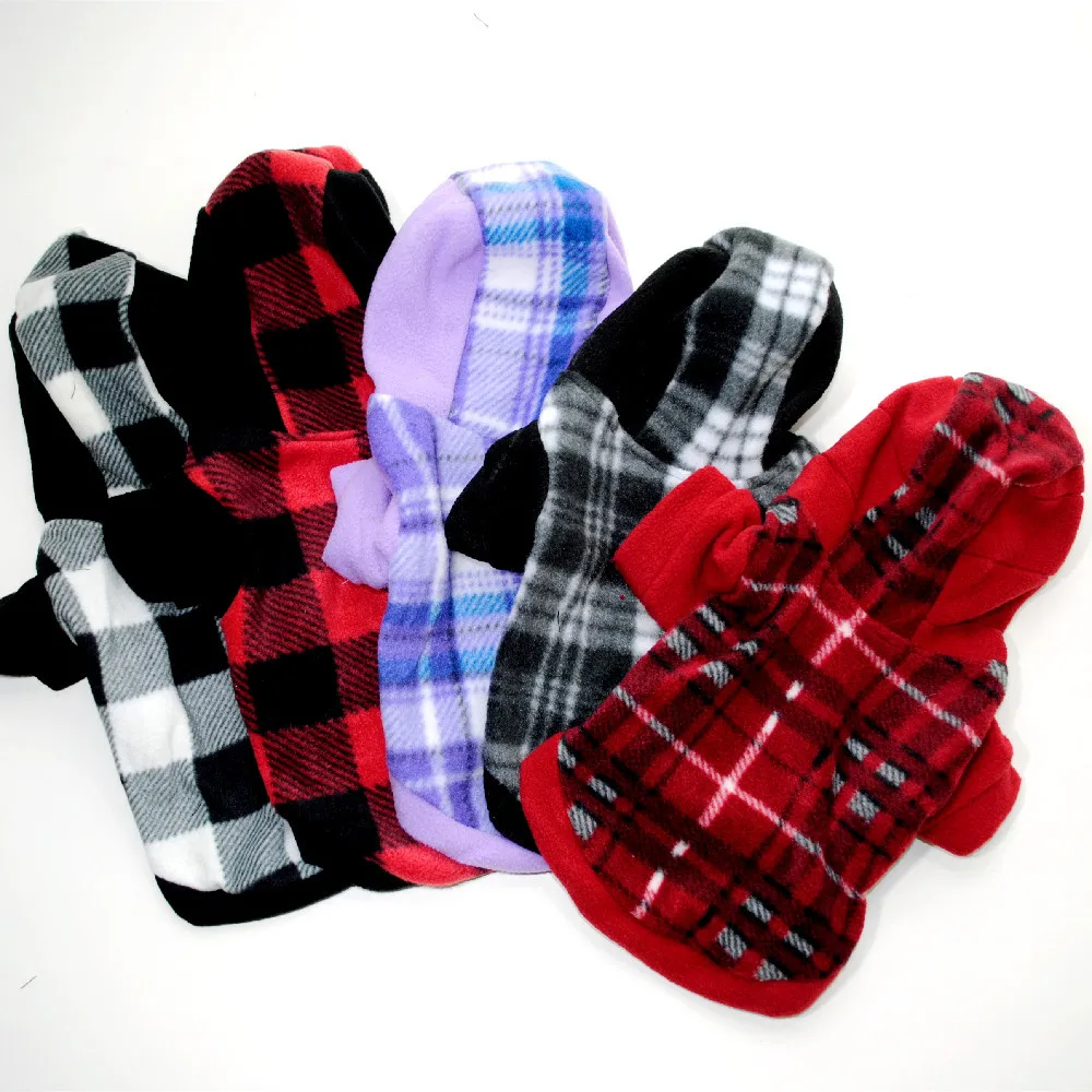 

Warm Pet Clothes for Dogs Cats Plaid Hoodie for Small Dog Coat Cat Jacket for Hiromi Corgi French Bulldog Pug Yorkshire Costume
