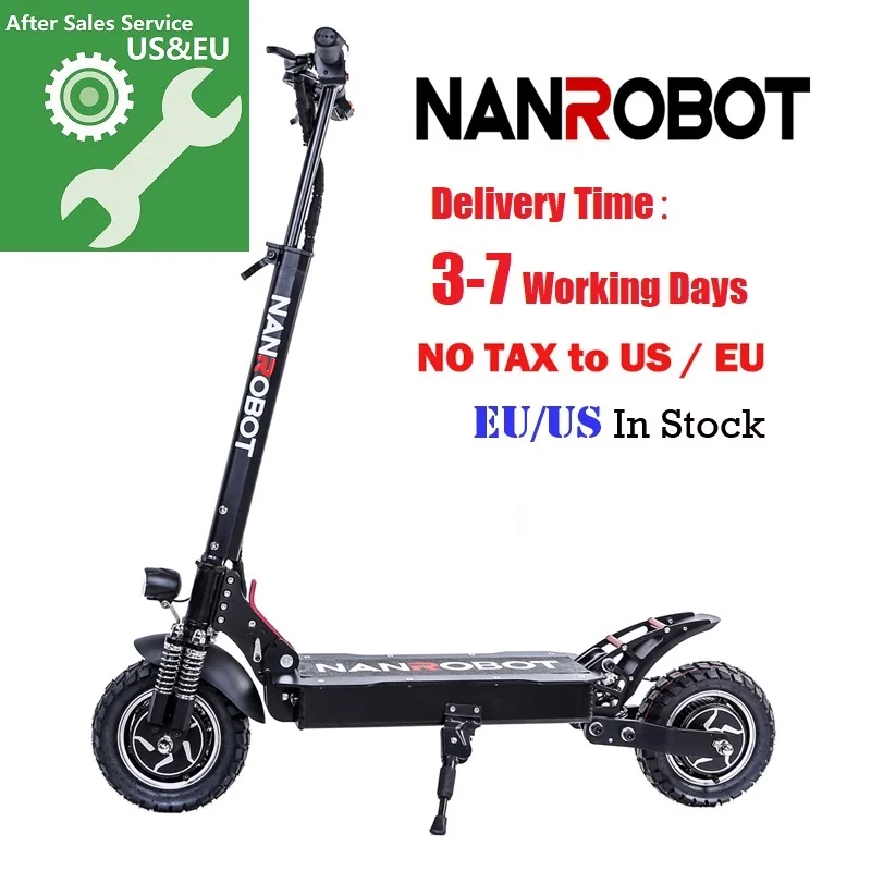 NANROBOT D4+ Модернизированный Электрический скутер для взрослых 1" 52 в 18/23. 4Ah 2000 Вт Мощный мотор 45 км/ч и 40 км/ч 2 колеса самокаты