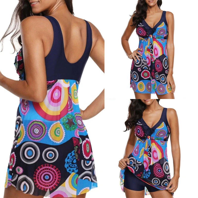 Женский купальник-танкини с цветочным принтом Мягкий купальник пляжная одежда