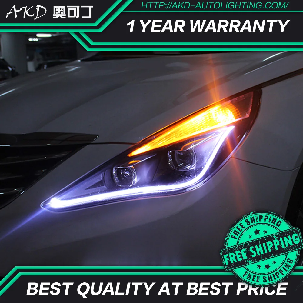 АКД автомобильного тюнинга фар для Hyundai Sonata8 2011 2014 MK8 светодиодные фары DRL