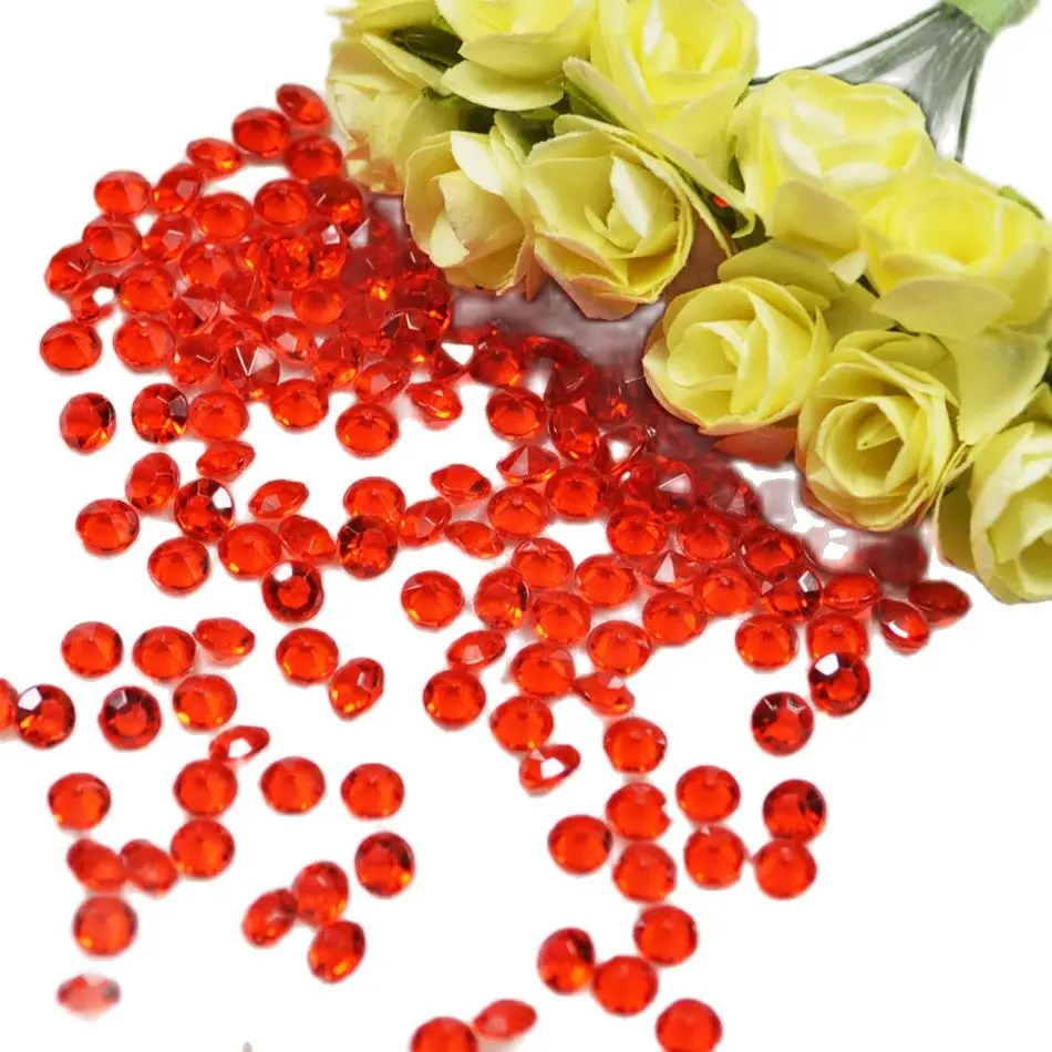 

500 шт. 8 мм свадебное украшение для вечеринки, свадьбы, конфетти, Алмазный Свадебный стол, Алмазный Конфетти, красный