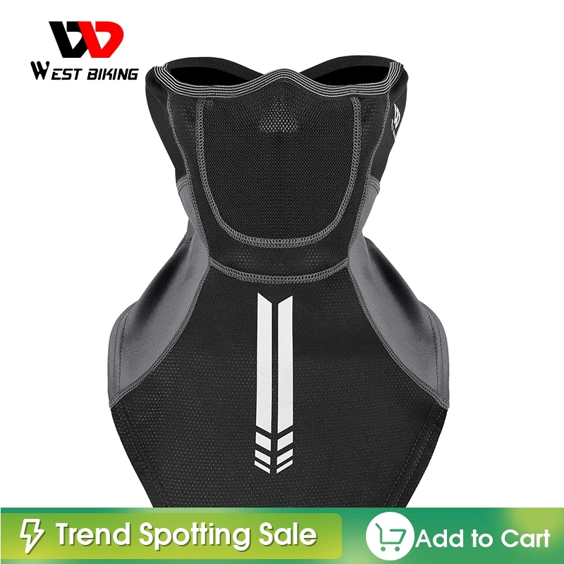 Светоотражающий спортивный шарф WEST BIKING зимняя термозащитная Балаклава маска для