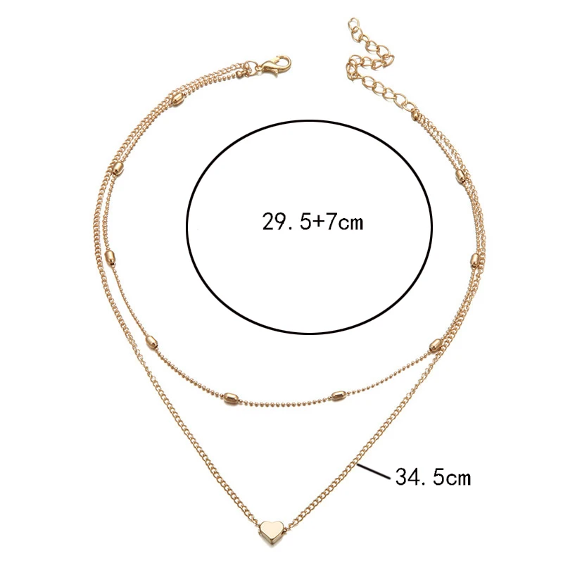 Простая модная женская подвеска в области ключицы Персиковое сердце