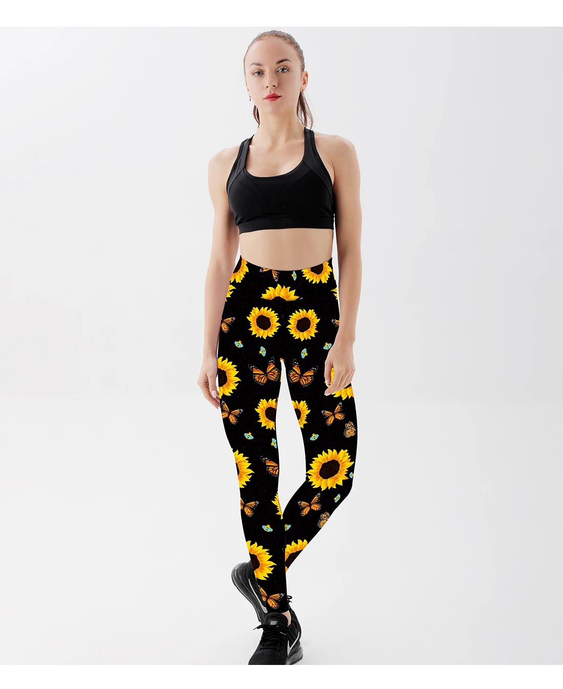 peach lift leggings Sunflower Butter Print High Waist Sports Leggings Push Up Sport Women Fitness Gym Clothing High Elastic Breathable Push Up Pants lularoe leggings