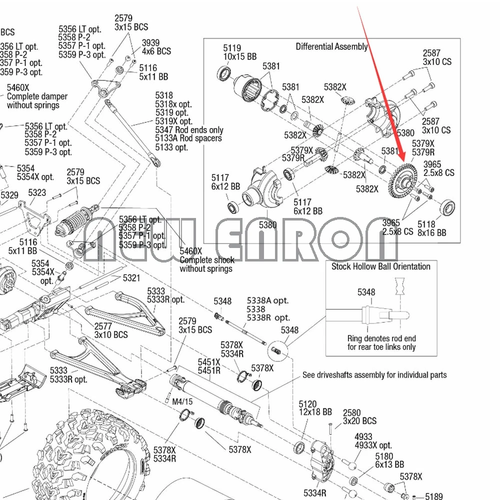 Дифференциальное кольцо из SRVO1337T-OC стали/Шестерня шестерни (37T/13T) для 1/10 RC-Traxxas Revo