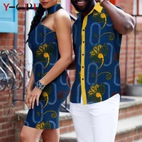 new african print dresses for women matching men outfits shirts bazin riche love clothes women sexy slim mini dresses y21c021