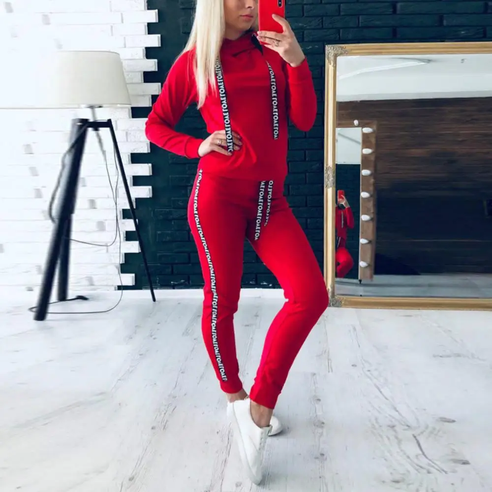 Женский спортивный костюм комплект из двух предметов Осенний модный новый