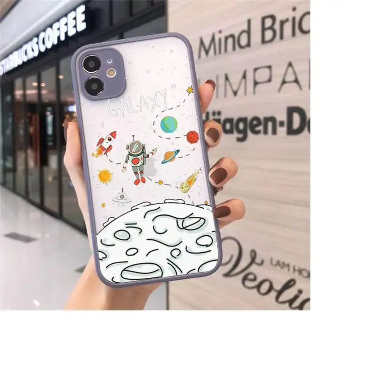 

Star Astronaut Phone Case matte transparent For gray iPhone 7 8 x xs xr 11 12 pro plus max mini Funda Clear