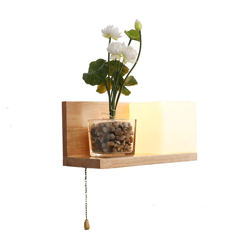 Светильник для спальни деревянный настенный светильник с цоколем E27 110 В 220