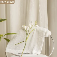2022 new japanese style curtains for living dining room bedroom window screens curtains translucent white tulle chiffon curtains