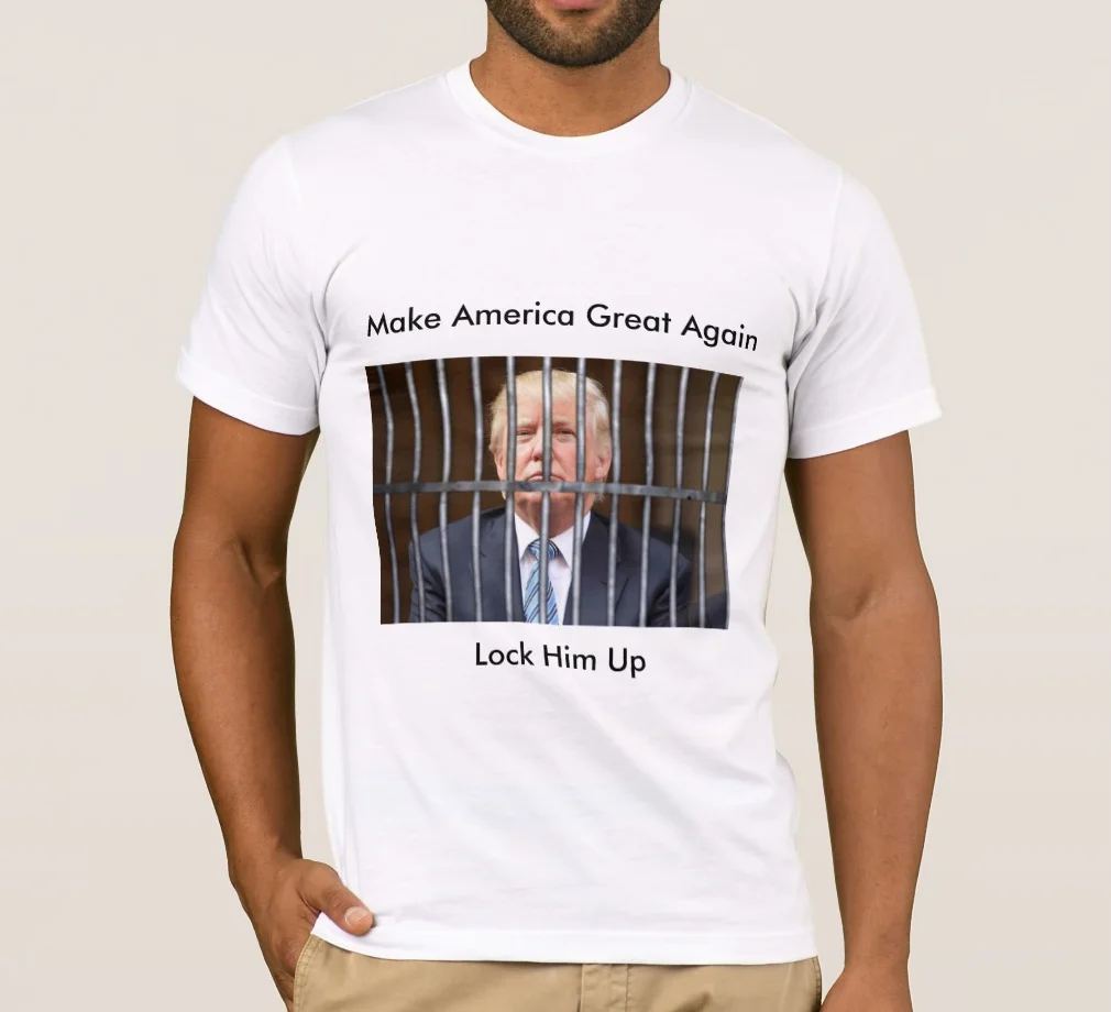 Толстовки с надписью Make America Great Again запереть его Для мужчин футболки рисунками из