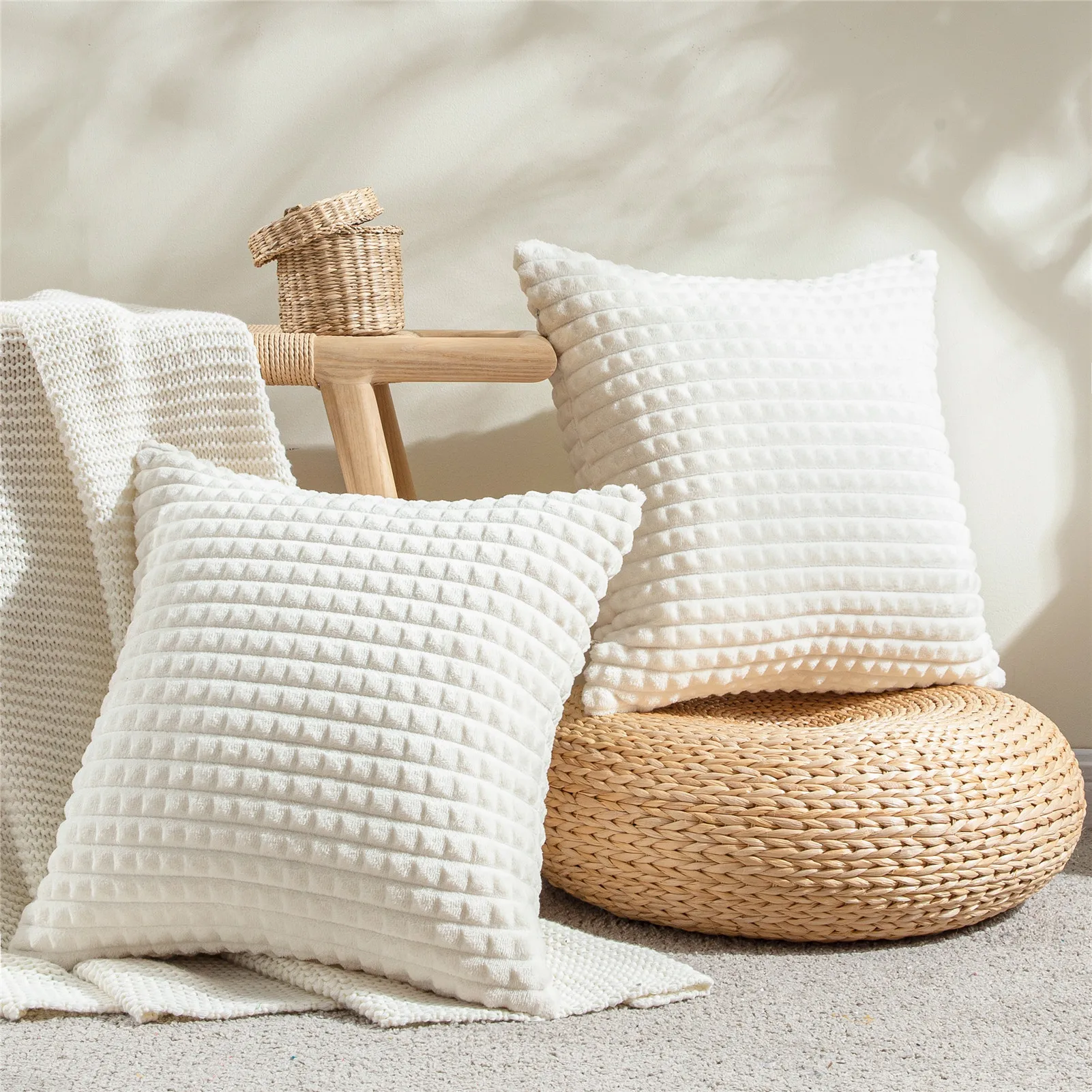 Мягкие фланелевые наволочки чехол для подушки однотонный домашний декор дивана