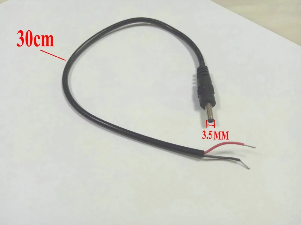 

50pcs DC Power 3.5x1.35mm Male Plug Connector DIY Cord Cable 24AWG New