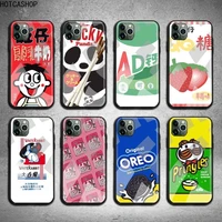 chocolate biscuit milk drink phone case tempered glass for iphone 12 pro max mini 11 pro xr xs max 8 x 7 6s 6 plus se 2020 case