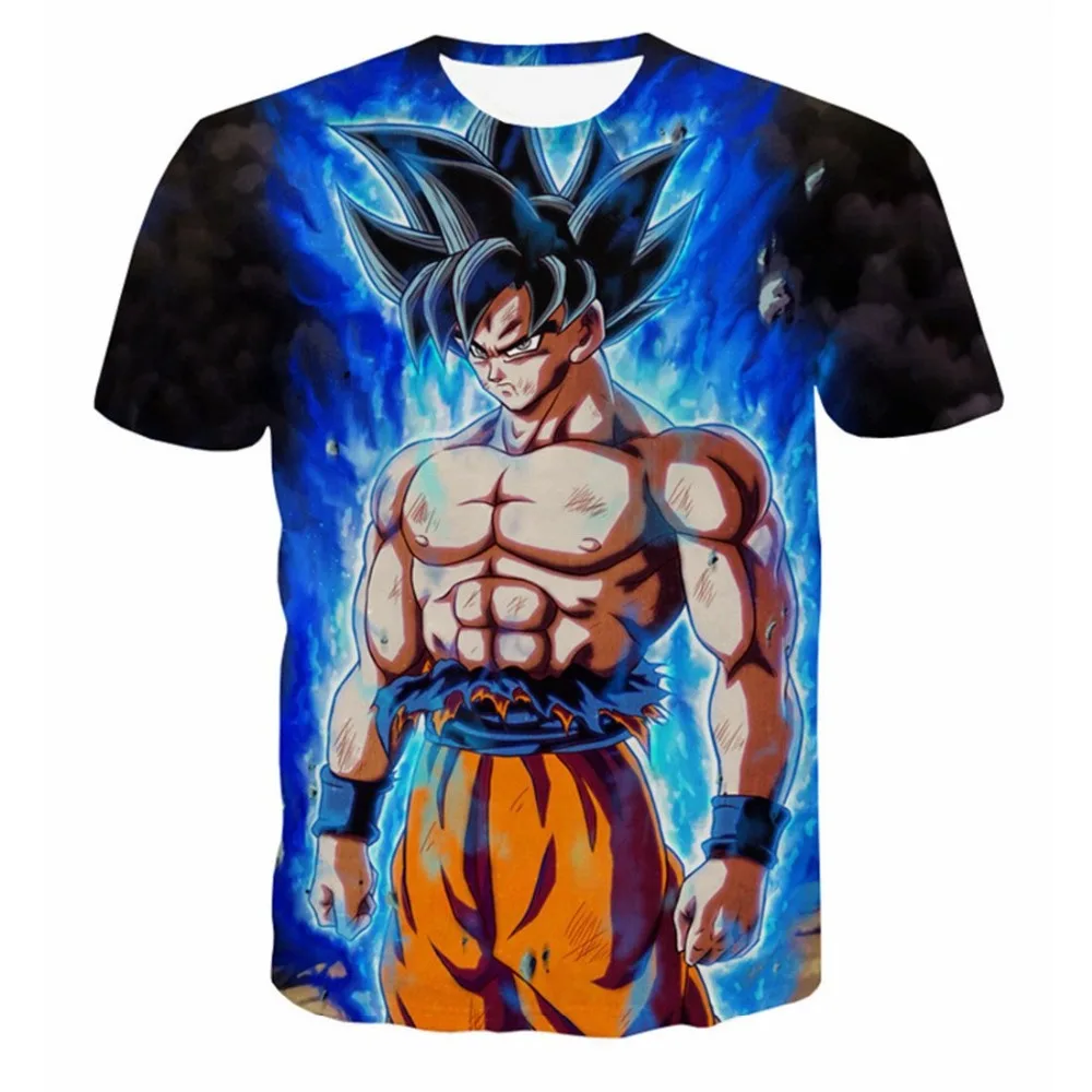 2019 Новая летняя футболка Goku Мужская/Женская Повседневная модная одежда для