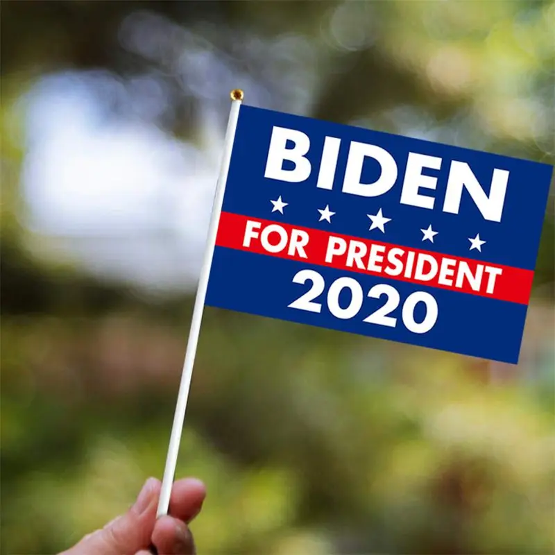 10 шт./лот поддержка полиэстер с принтом ручной развевающийся флаг США для