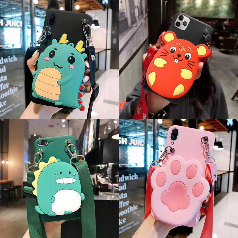 Мультяшный 3D силиконовый чехол-кошелек с мышью для Samsung Galaxy J2 Prime J3 2016 J4 Core J5 2017 J6 Plus