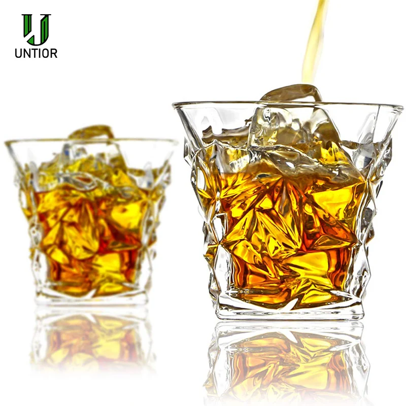 Прозрачный стеклянный стакан для виски UNTIOR 10 унций элегантный витой Бурбона
