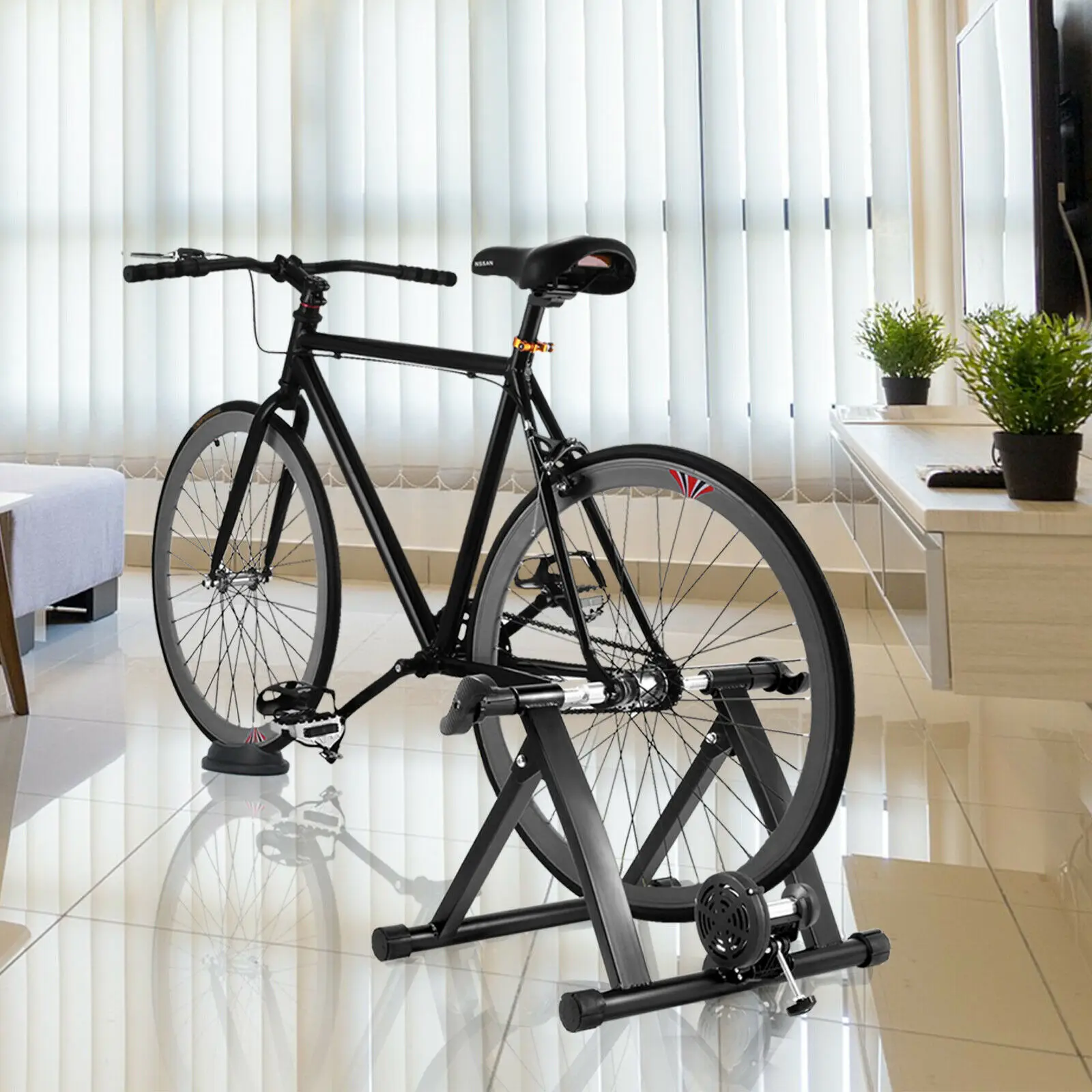 

Popsport Fluid Bike Trainer Stand 330LBS Indoor Bicycle Trainer 750W Flowing Resistance Indoor Bike Trainer Exercise Stand