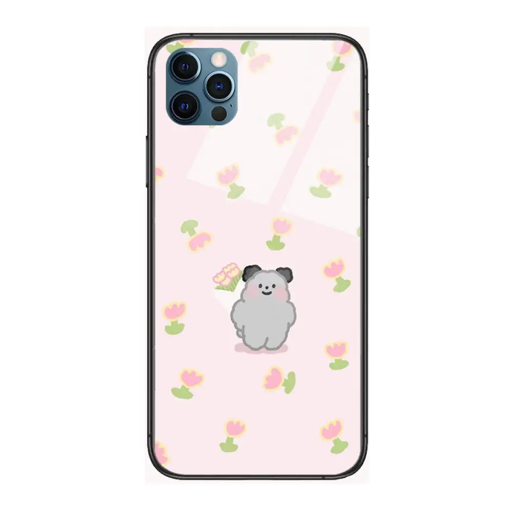 

Cute cartoon bear case Style Phone Case cover For iphone 12 pro max 11 8 7 6 s XR PLUS X XS SE 2020 mini black cell shell