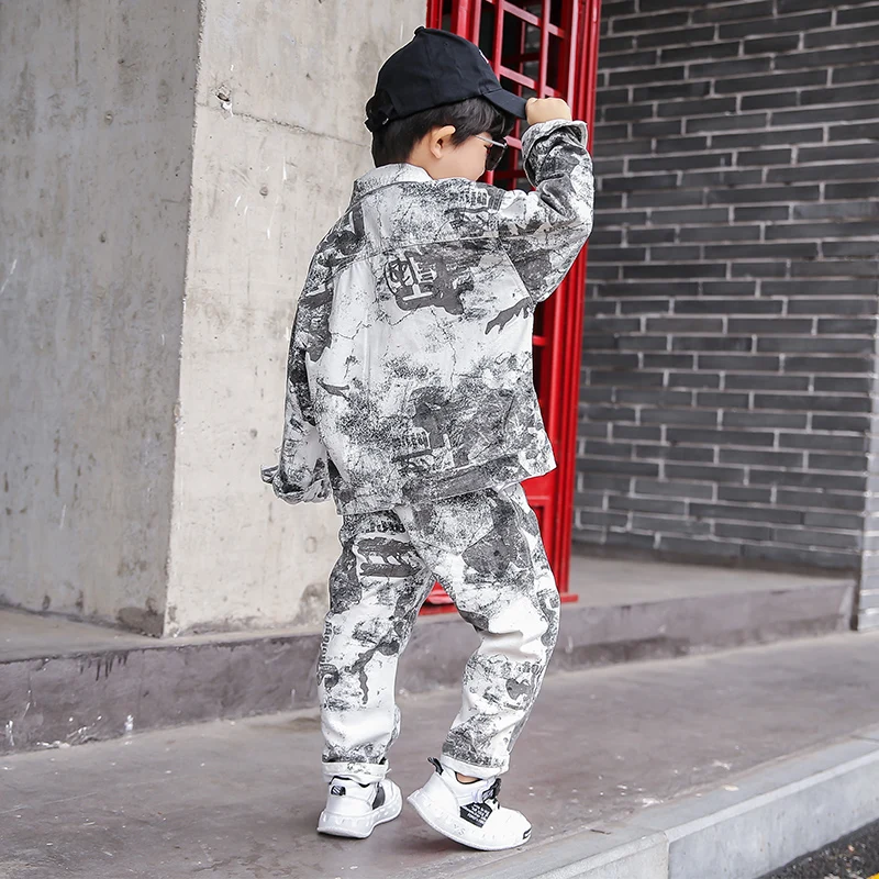 Камуфляжная детская одежда для мальчиков осенний комплект из 2 предметов