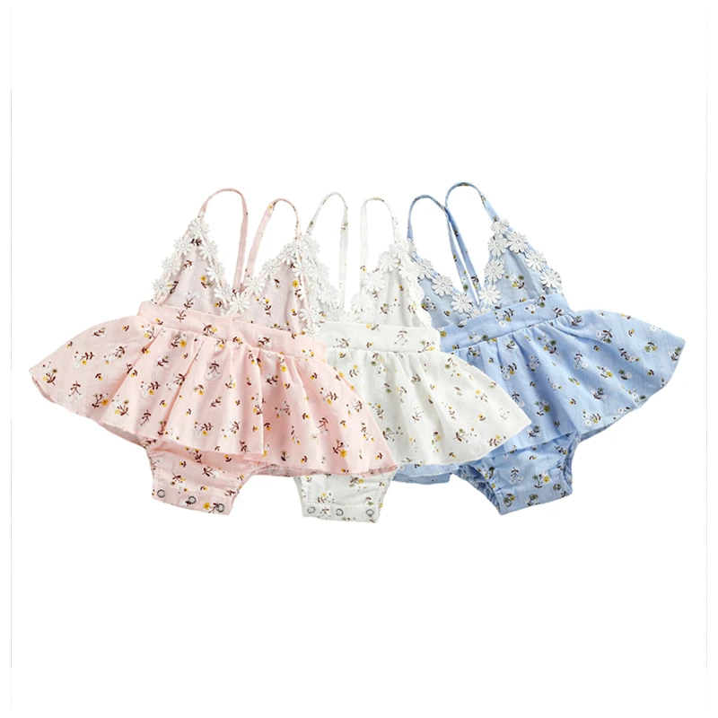 

2021 летняя одежда для малышей, боди, одежда для девочек с длинными рукавами с цветочным рисунком, платье на бретельках с треугольным вырезом, ...