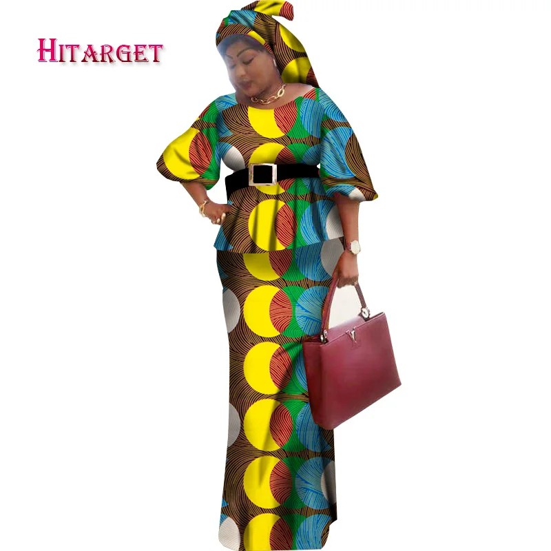 Женская одежда в африканском стиле Комплект из 2 предметов с галстуком бабочкой