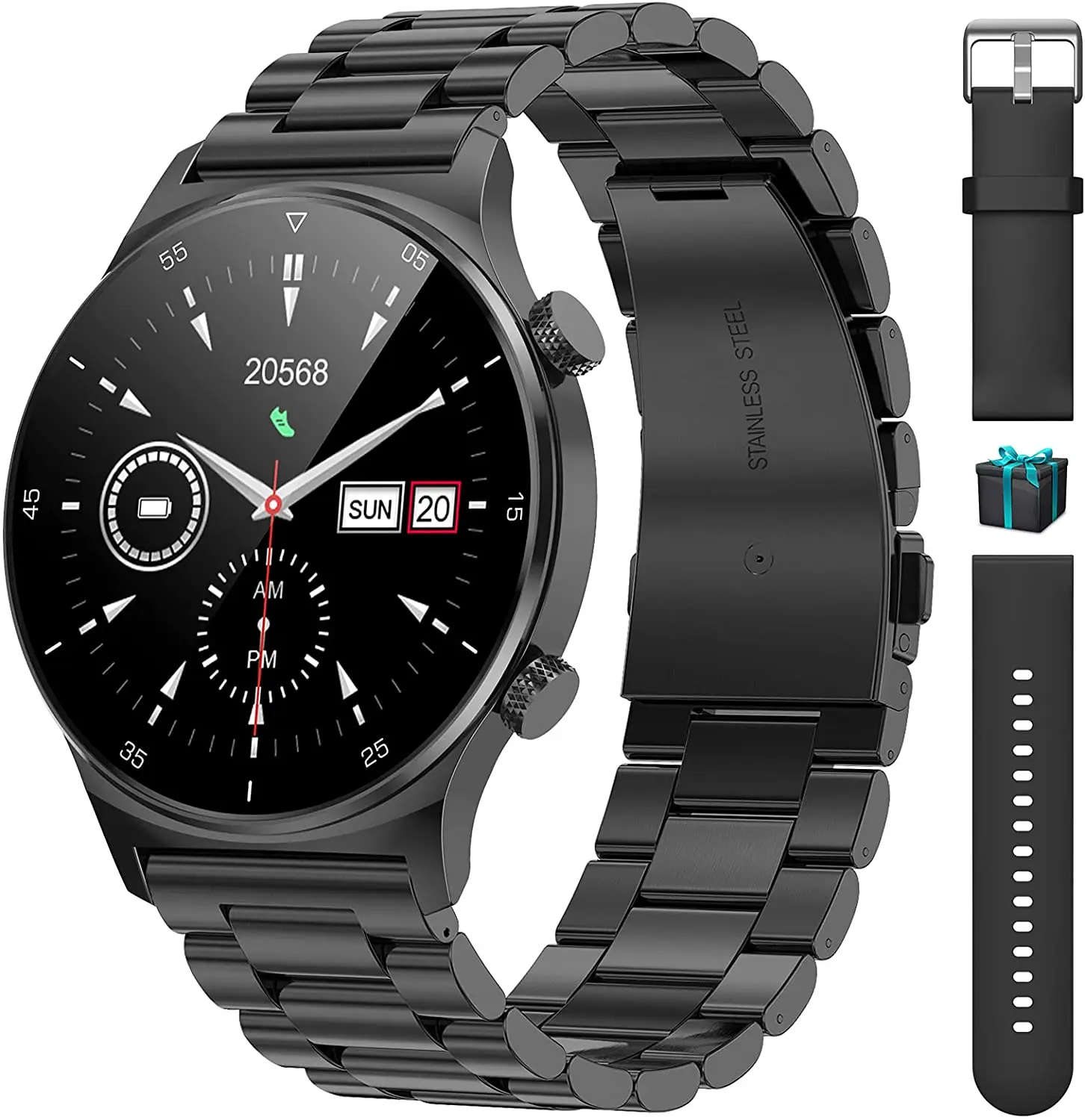 

LIGE Smart Watch for Men, 1.3" HD DIY Full Touch Screen IP67 Waterproof Fitness Tracker Watches with Heart Rate Sleep Monitor