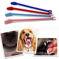 1pcs pet cat dog tooth finger double ended brush dental care for pet toothbrush 22cm plastic cat toothbrushes pet supplies
