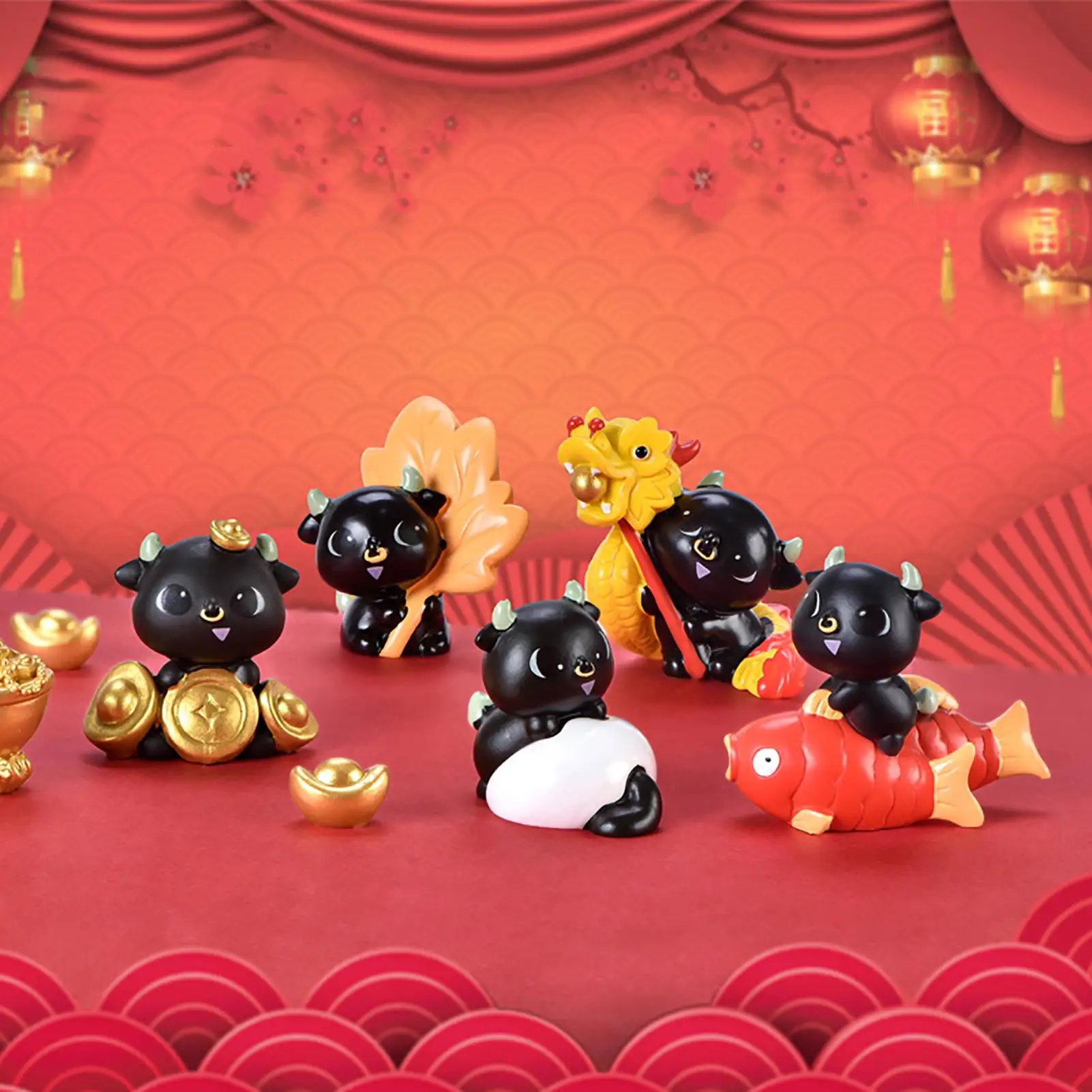 2021 миниатюрная Праздничная мультяшная форма скота мини орнамент украшение для