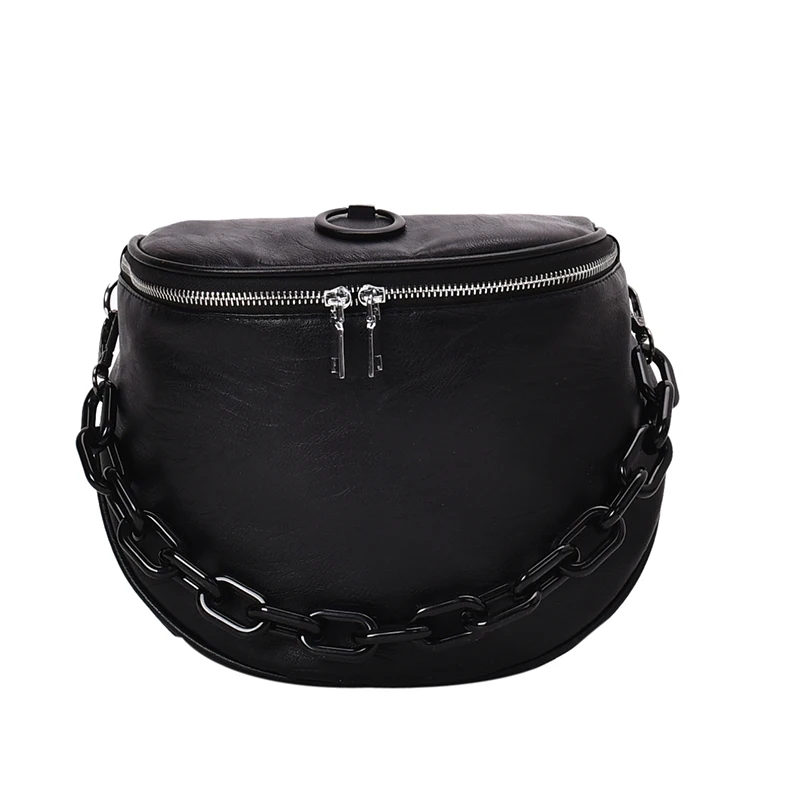

Solid Color Leather Ladies Bag 2019 New Fashion Shoulder Bag Wide Shoulder Strap Messenger Bag Retro Soft Leather Shopping Bag