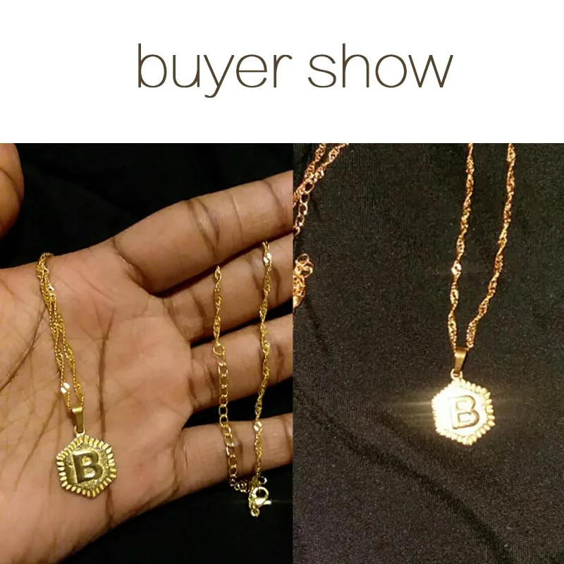 Цепочка ожерелье с подвеской буквами начальной буквы для женщин|Цепочки| |