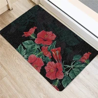 hibiscus red flower 3d printed door mat doormat non slip door floor mats decor porch doormat