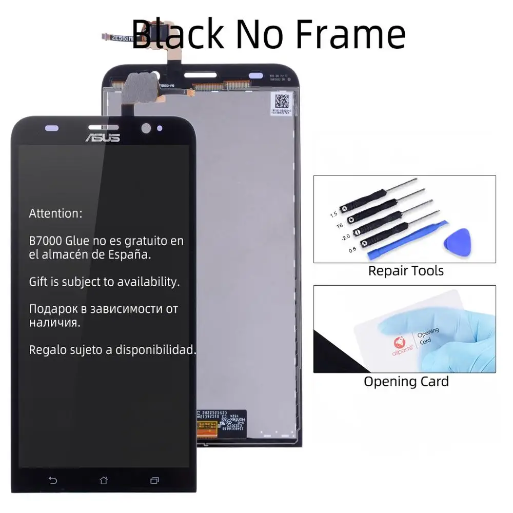 Black No Frame ЖК-дисплей для ASUS Zenfone 2 ZE551ML ЖК-дисплей Z00AD сенсорный экран с рамкой для ASUS Zenfone 2 ZE551ML дисплей - Цвет: Black No Frame