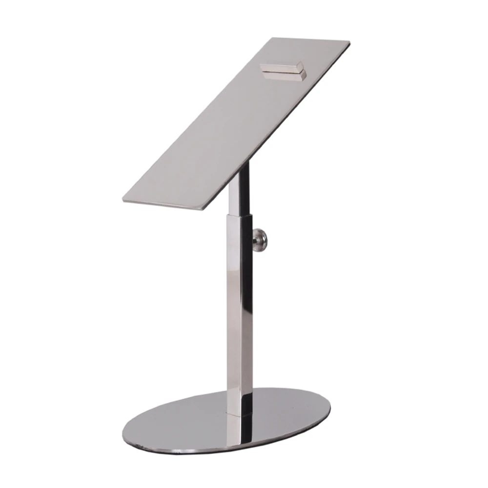 

Stainless Steel Shoe Display Tray Adjustable Height Shoes Holder Bracket High Heeled Display Rack Desk Shoes Holder Shelf Metal