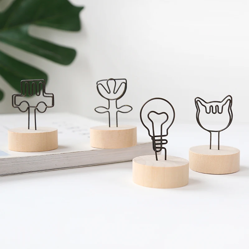 TUTU Creative Round Wooden Photo Clip Memo Name Card Pendant Holder Note Articles Picture Frame Table Number H0326 | Канцтовары для