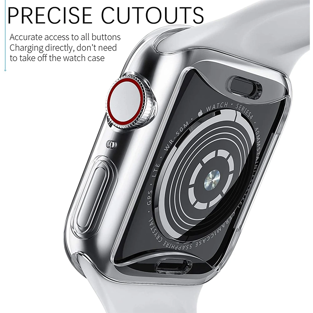 Чехол для Apple Watch SE 6 5 4 3 2 Band 44 мм 40 42 38 защита экрана силиконовая защитная | Наручные