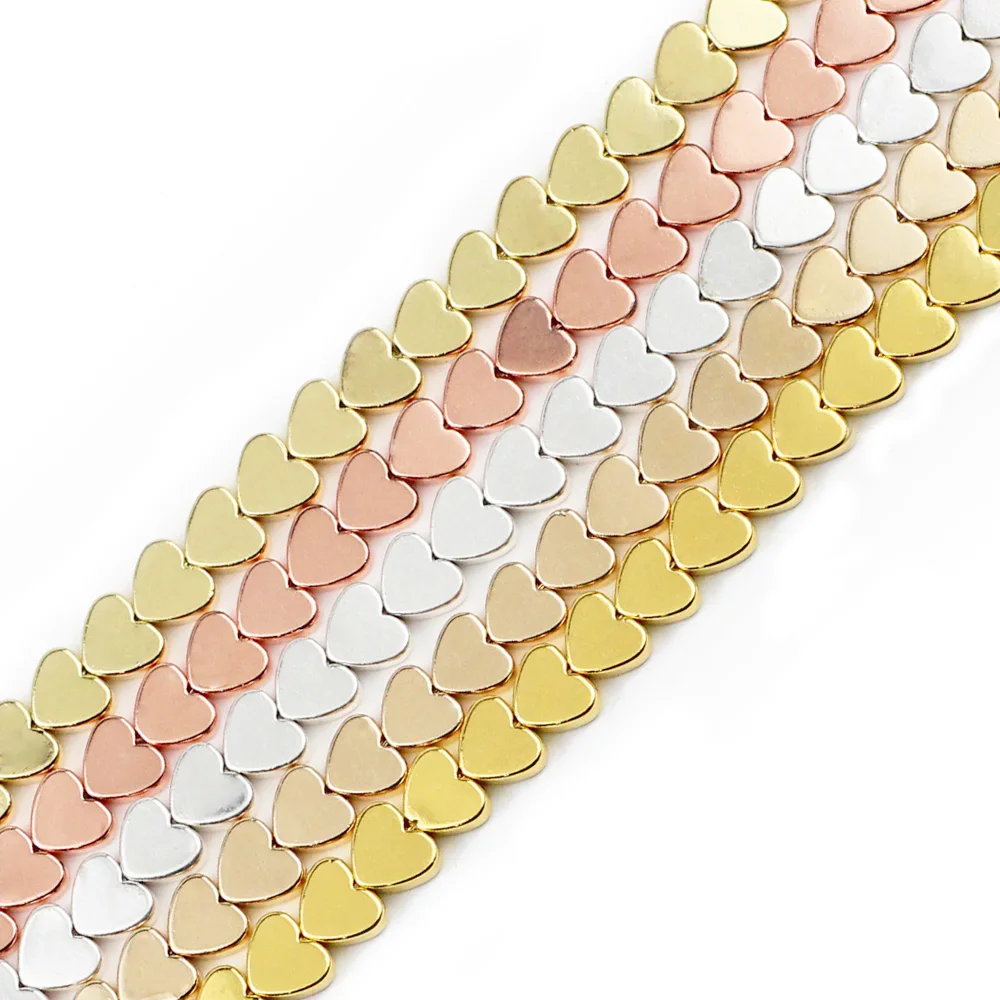 JHNBY золотые резинки Персиковое Сердце Гематит магнетит натуральный камень 6 мм