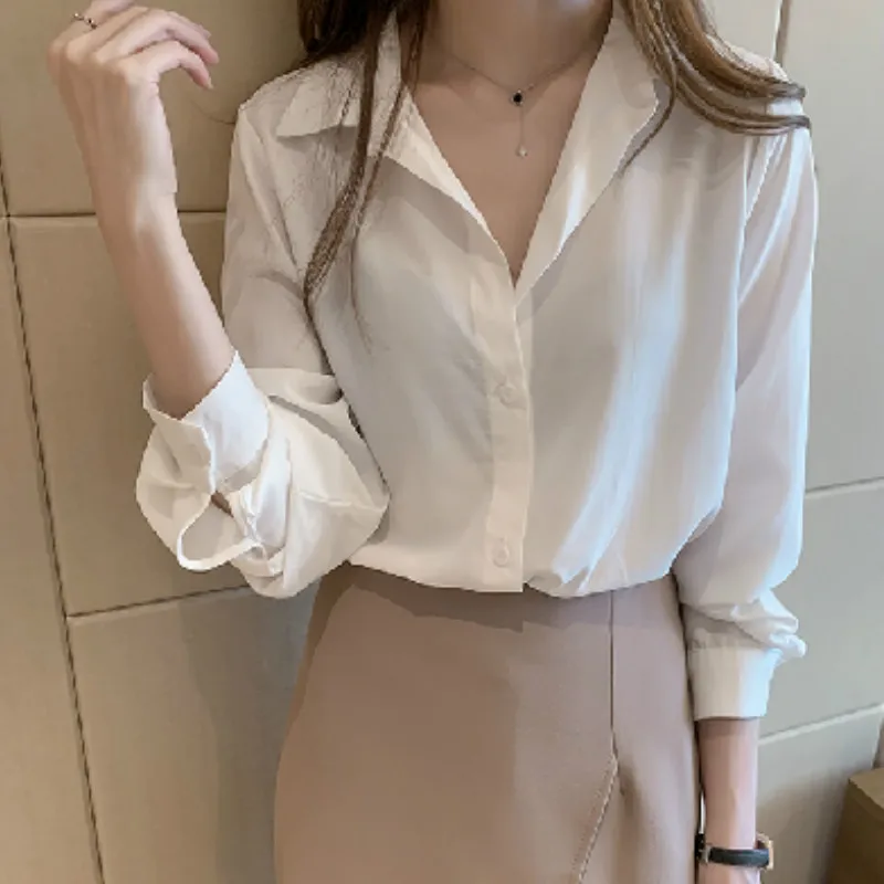 Белая женская рубашка осень 2020 новая Корейская версия свободная и ленивая