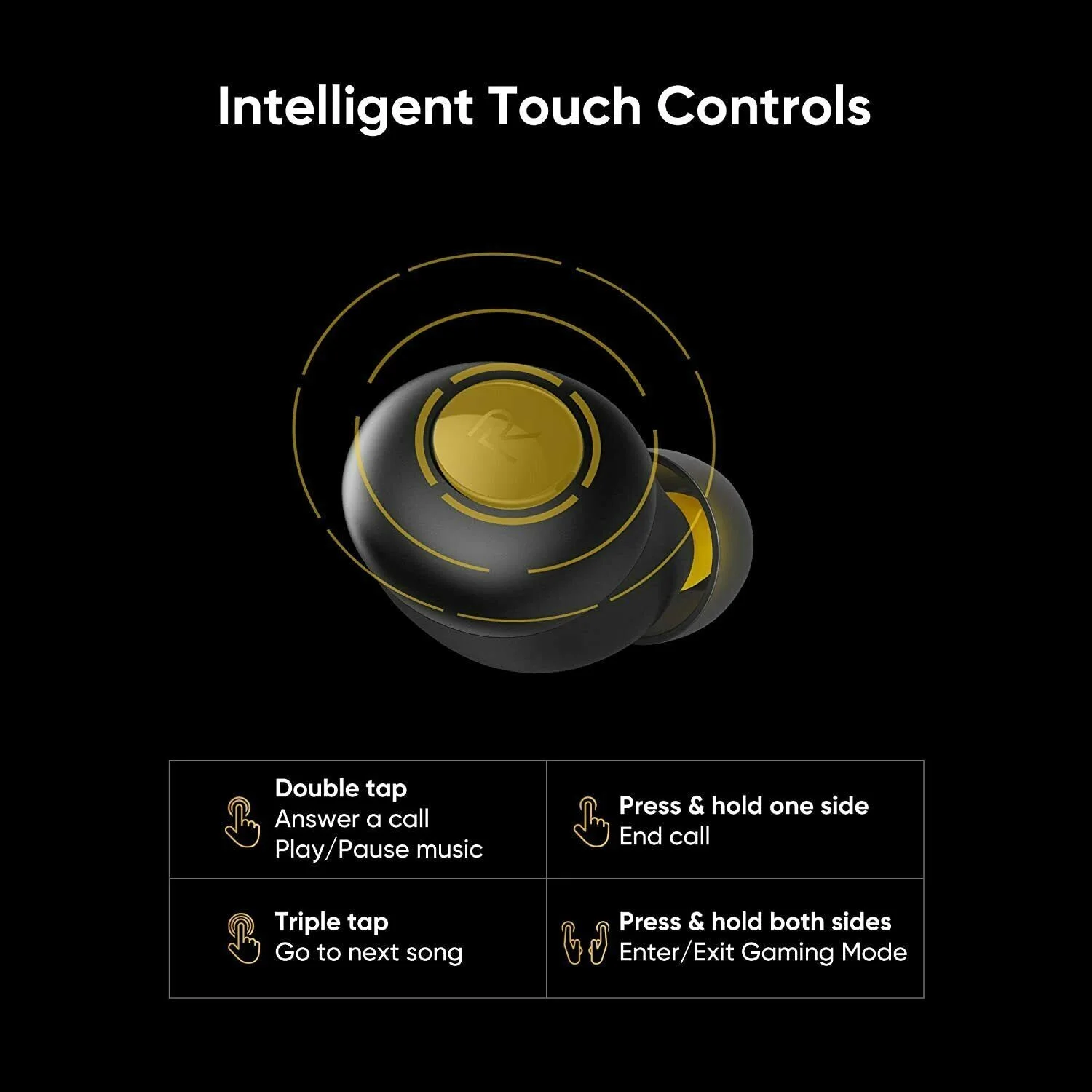 Беспроводные наушники Realme Buds Q True IPX4 с низкой задержкой и долговечным